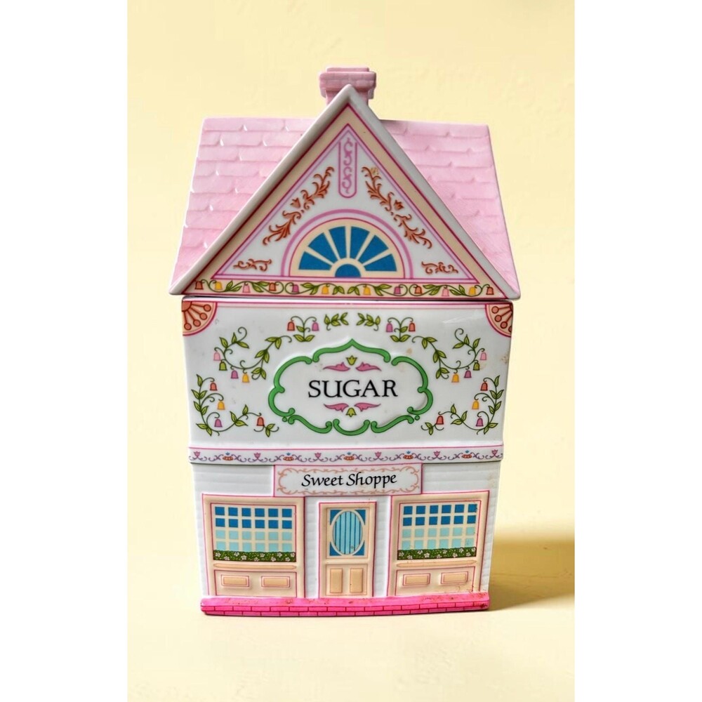 Vintage Lenox Village "Sugar" House Canister (1990) - Sweet Shoppe Excellent C.
